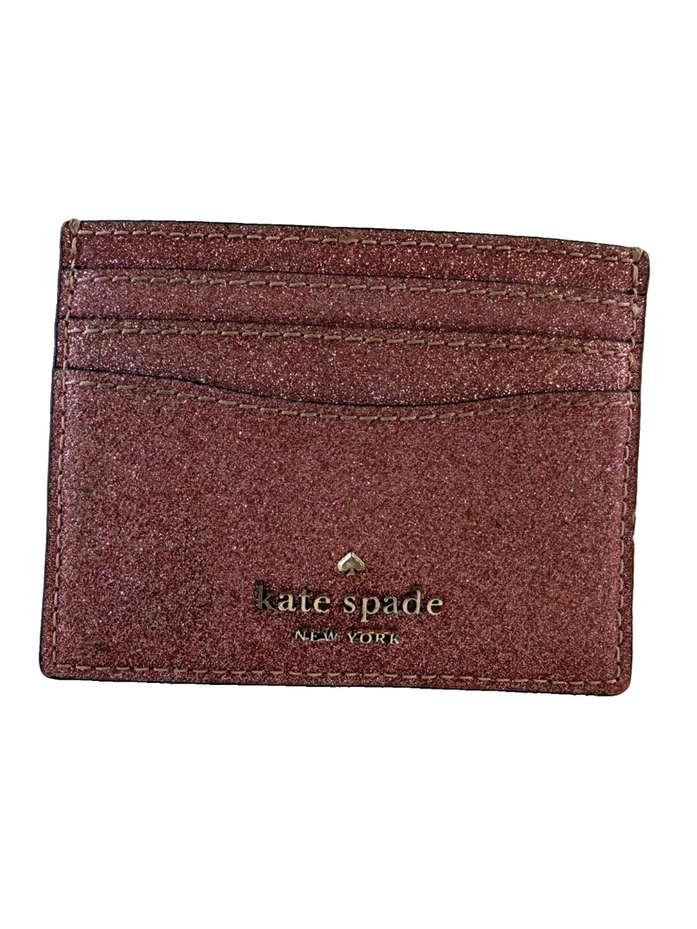 kate spade New York Glitter Card Holder - Rosewood EUC